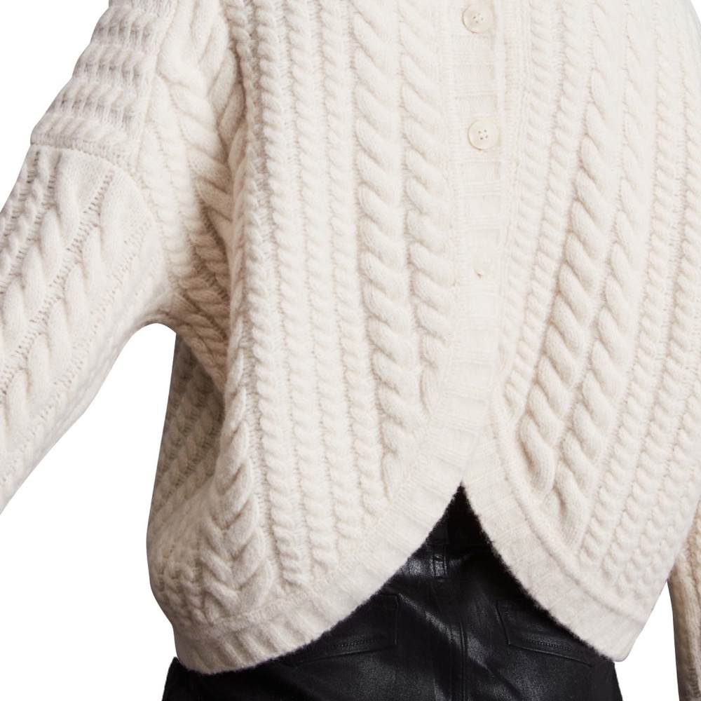 All Saints Franze Cable Knit Wool Blend Sweater xs oversized fit